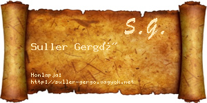 Suller Gergő névjegykártya